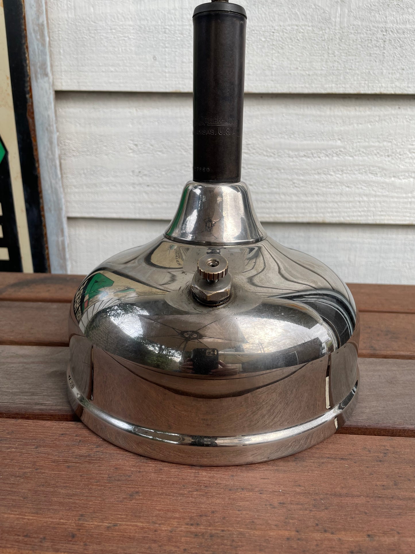 1920's COLEMAN Quick-Lite CQ Lamp & Frosted Glass Shade