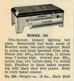 1937's COLEMAN 386         Hot Plate