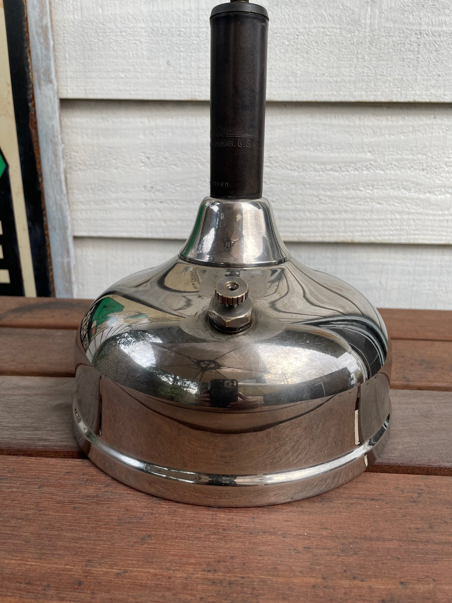 1920's COLEMAN Quick-Lite CQ Lamp & Frosted Glass Shade