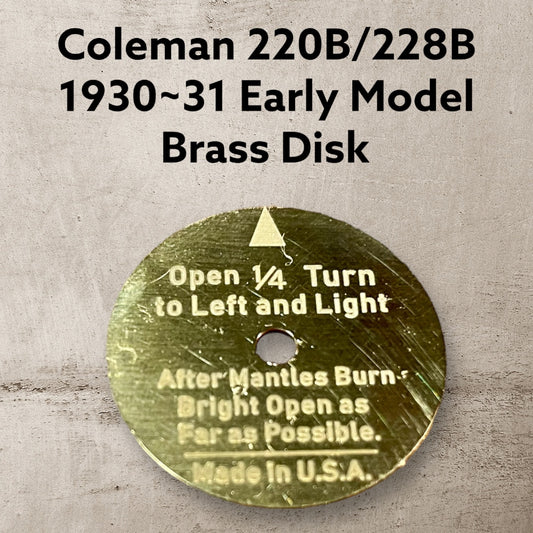 コールマン220B/228B 初期モデル　真鍮ディレクションディスク(リプロ品)